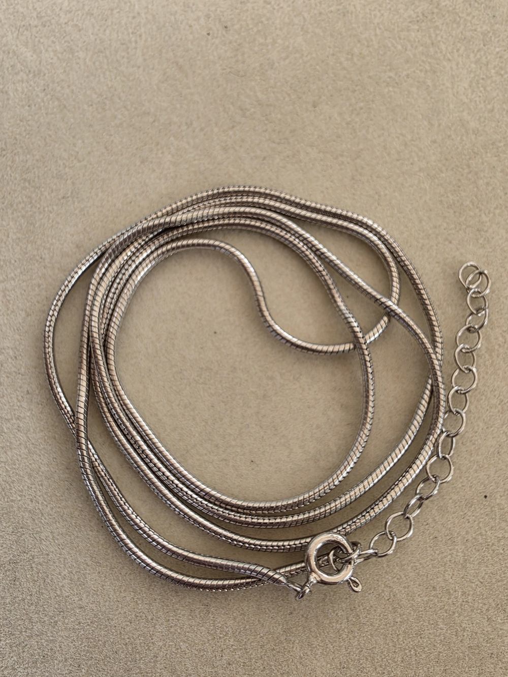 Vintage 925 Sterling Silver Snake Chain Necklace 24"-26" Adjustable • 10.68 g